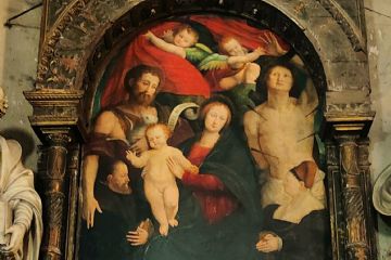 Tavola "Madonna col Bambino, Santi e donatori", Ottaviano Cane (1534-35)