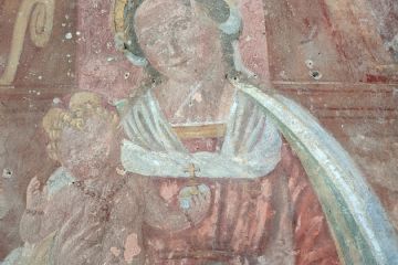 Particolare dell'altare: Madonna in trono con Bambino