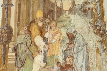 Affresco parete esterna a sinistra dell'ingresso secondario