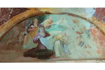 Affresco interno lato sinistro - La natività di MAria